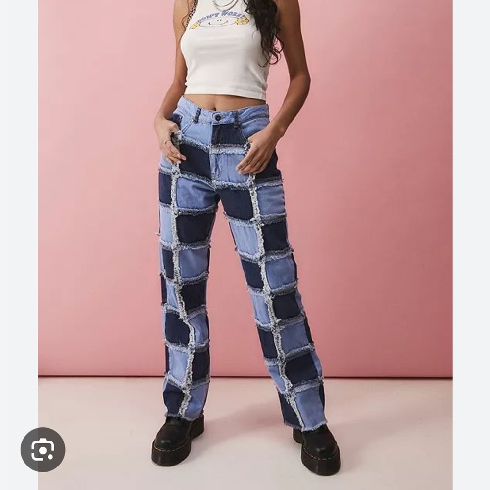 The Ragged Priest Patchwork Blue Jeans